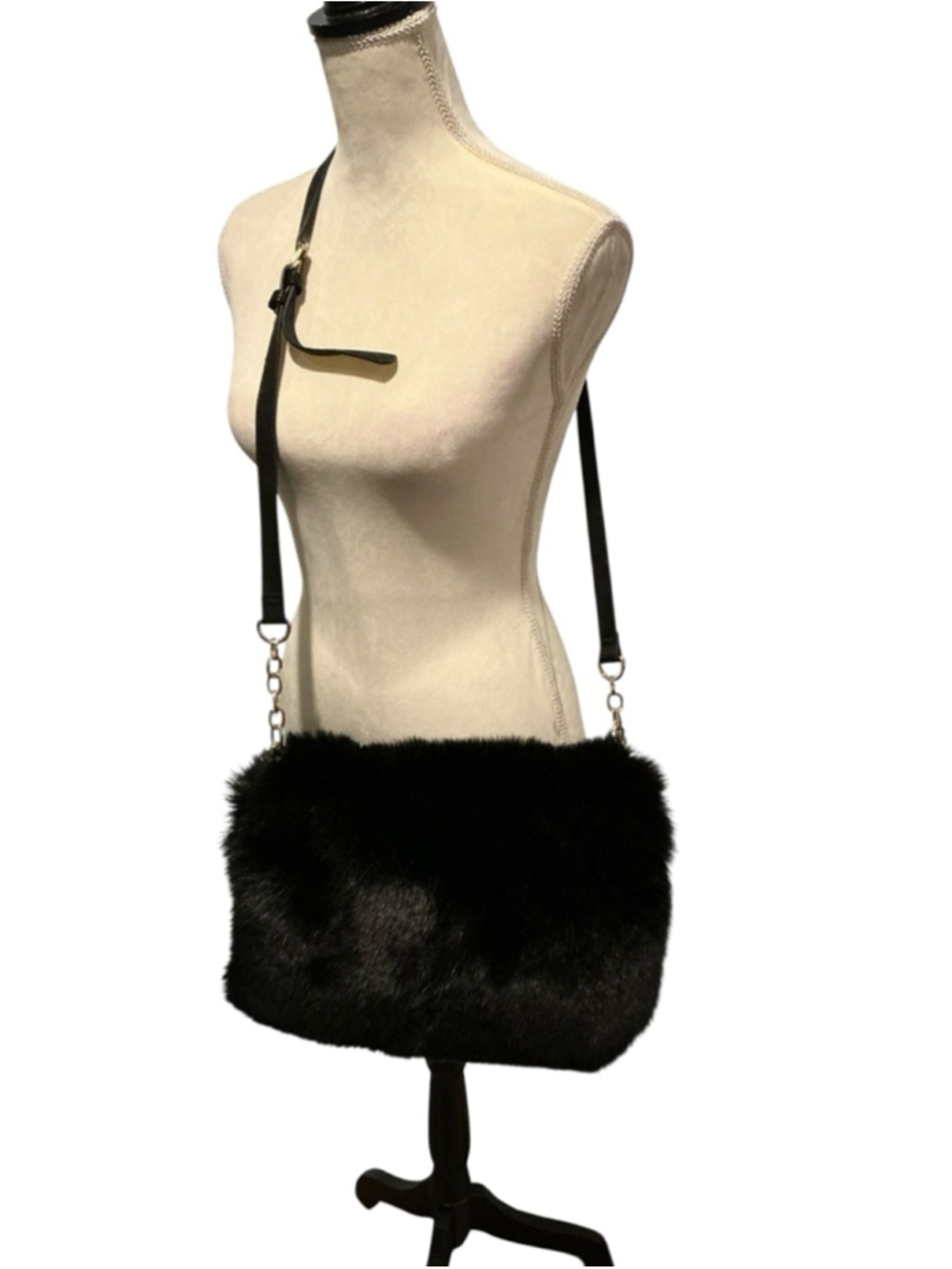 Sondra Robert's squared fur bag EUC